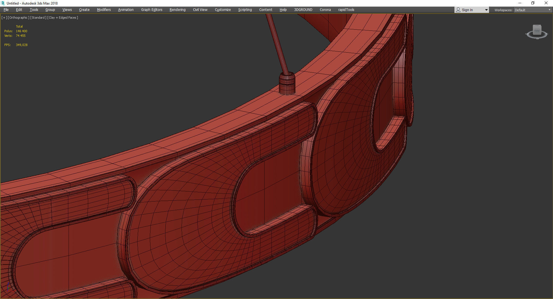 Maoris Ring Horizontal Chandelier D60 Low-poly 3D model_4