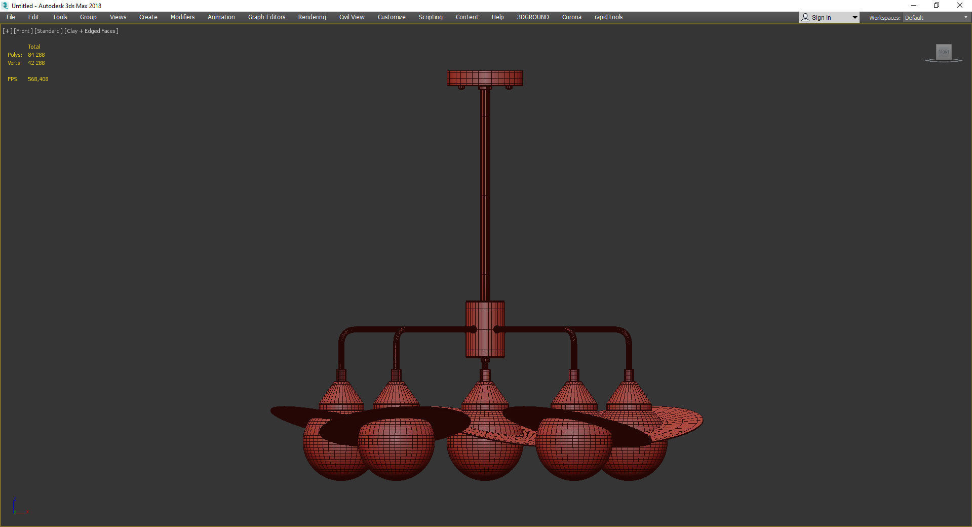 3D model Phainon Gold Chandelier 5 VR / AR / low-poly | CGTrader