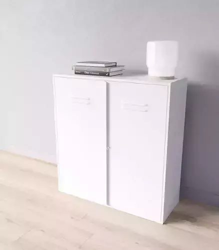 IKEA set with white IVAR Cabinet with doors