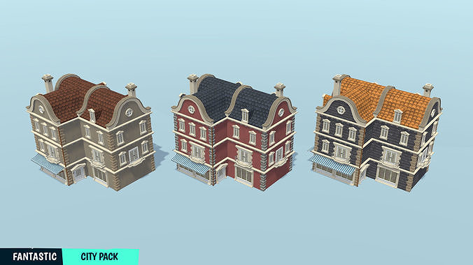 FANTASTIC - City Pack Low-poly 3D model 3