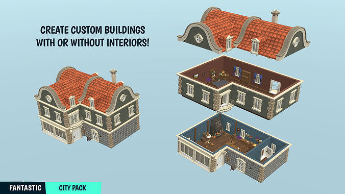 FANTASTIC - City Pack Low-poly 3D model 2
