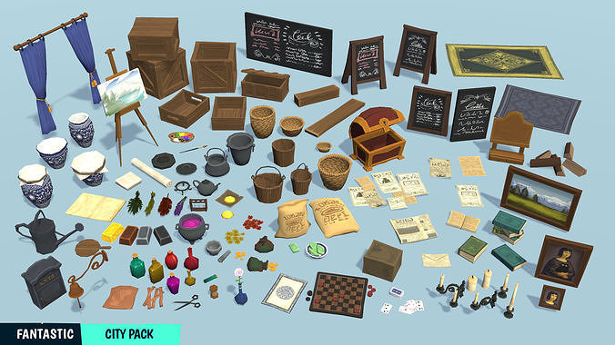 FANTASTIC - City Pack Low-poly 3D model 5