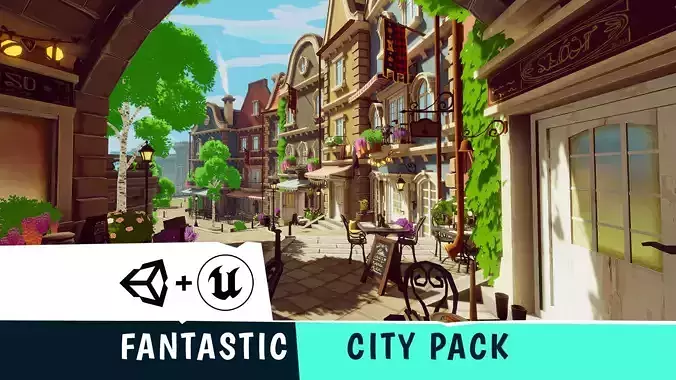 FANTASTIC - City Pack Low-poly 3D model