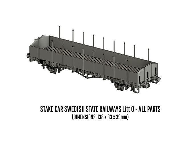 ROLLS-0025 Swedish SJ Litt O Stake Car H0-scale 3D print model 5