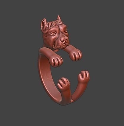 Anillo pitbull ajustable  3D print model
