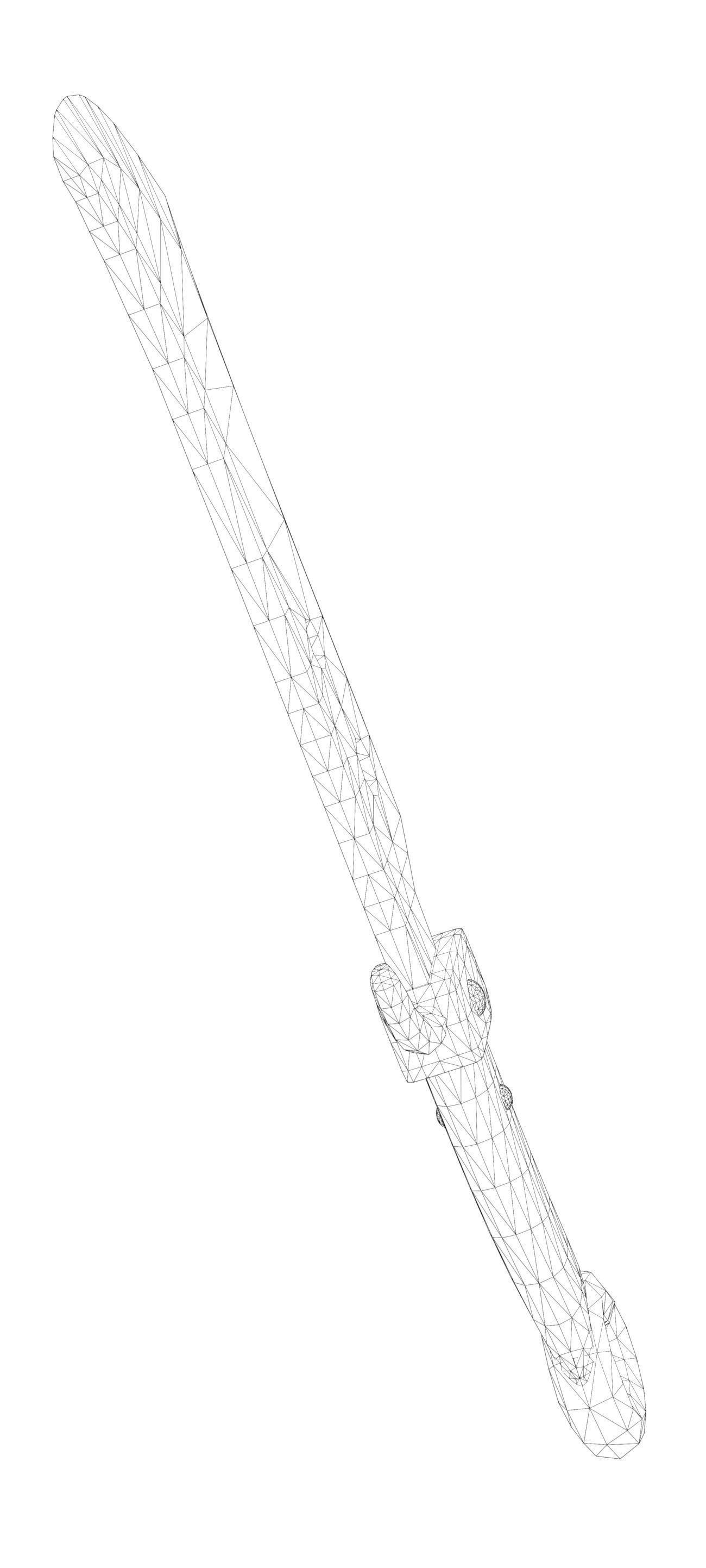 Old butcher knife Free low-poly 3D model_4