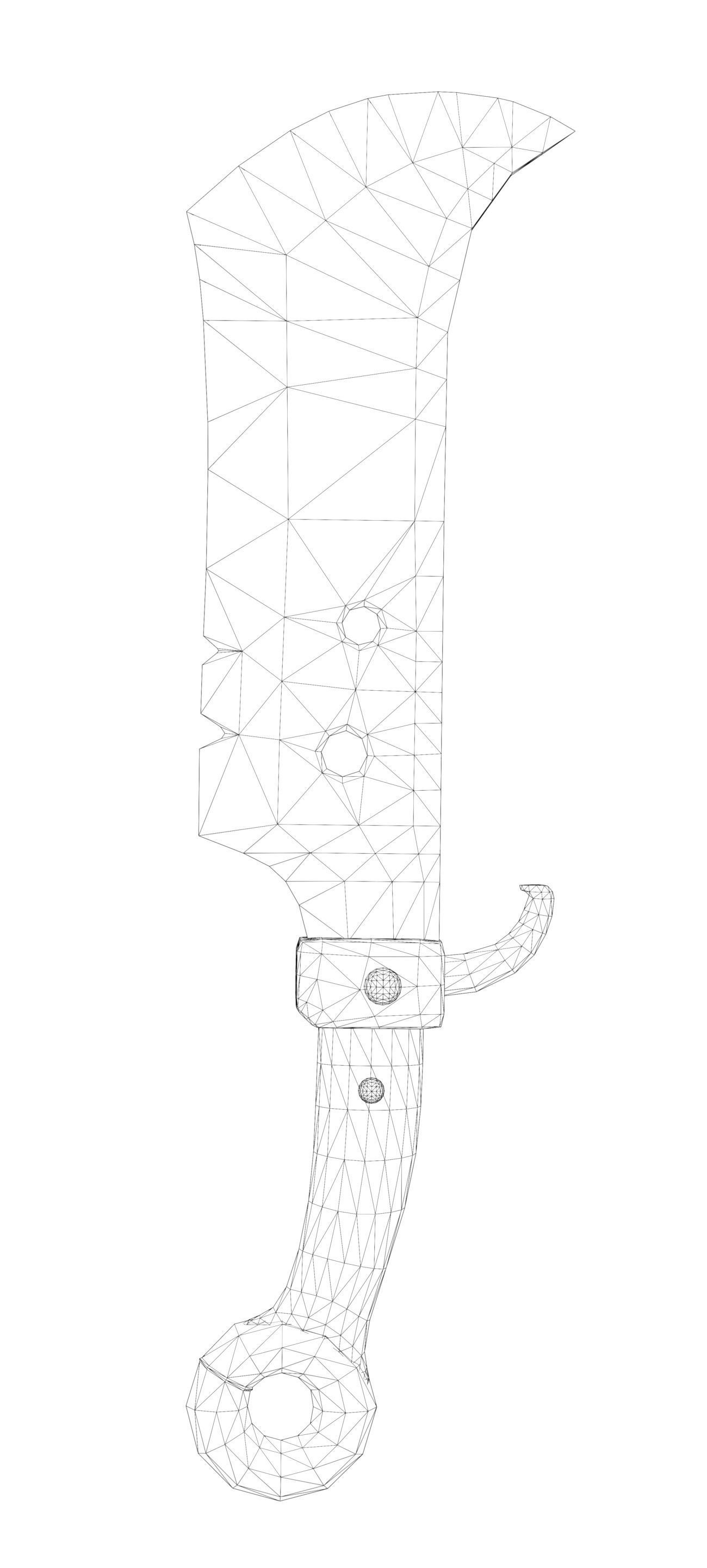 Old butcher knife Free low-poly 3D model_5