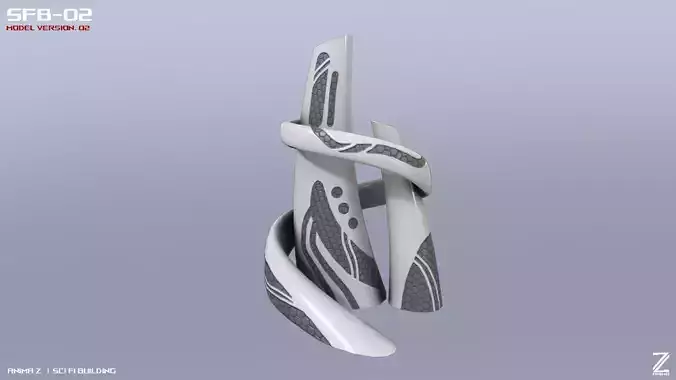 Scifi building 3D model