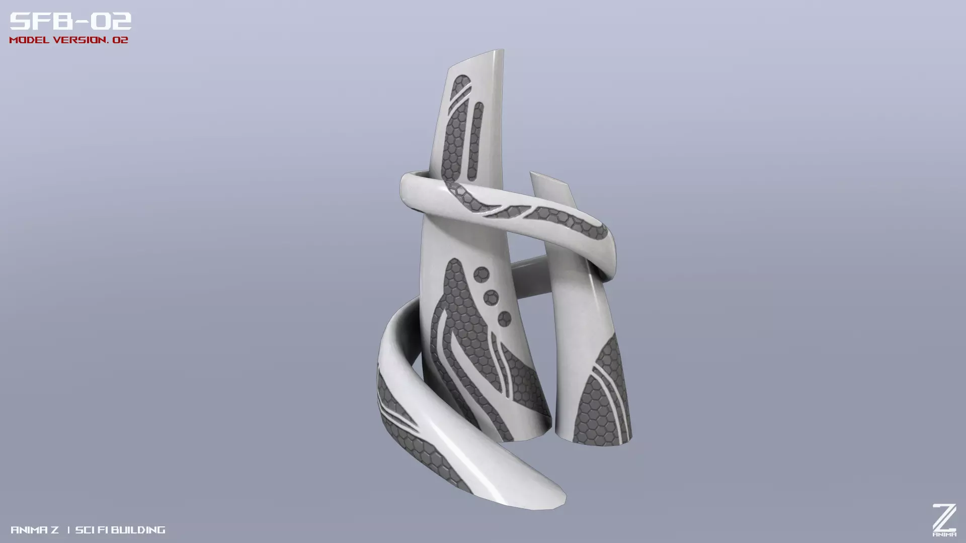 Scifi building 3D model_0