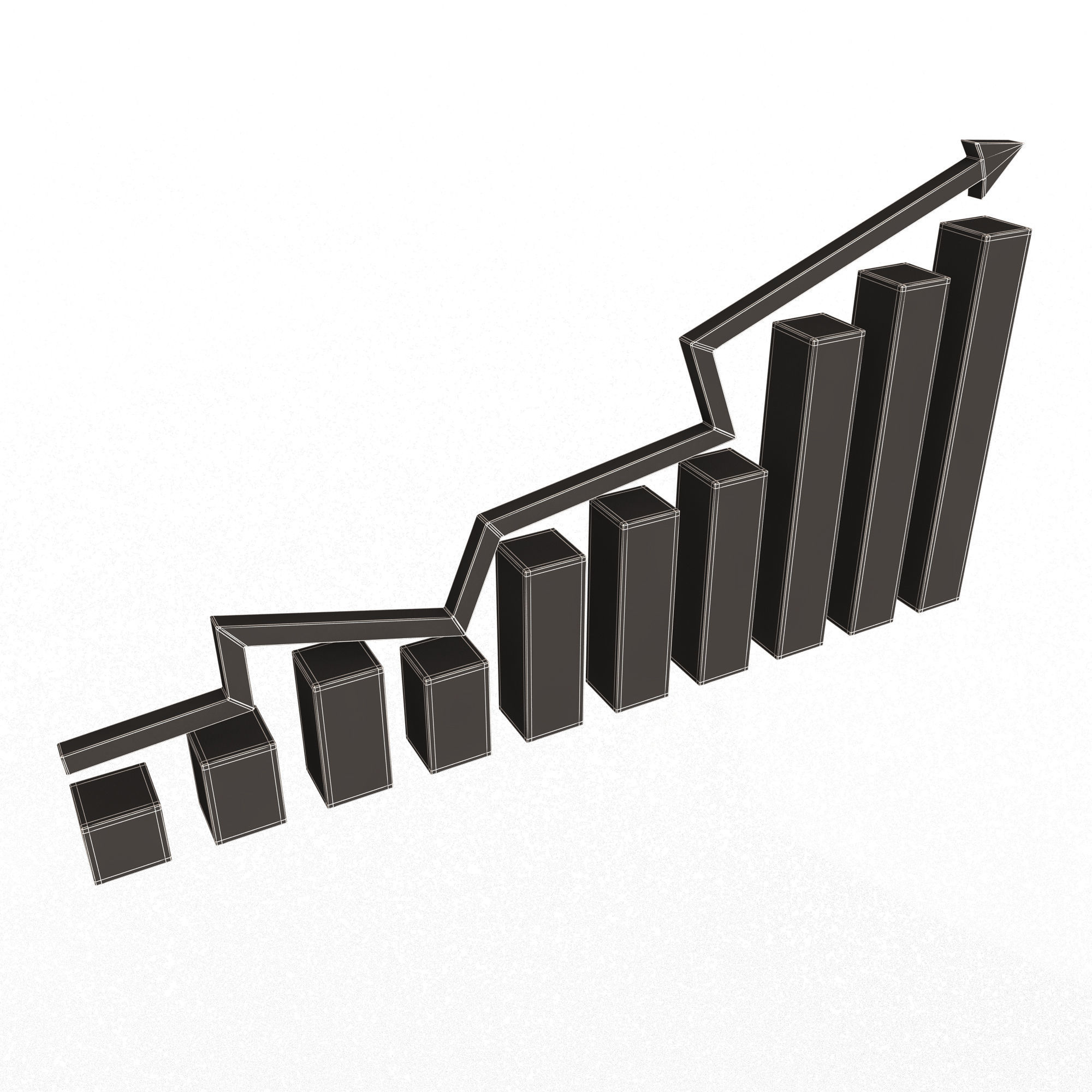 Graph Broken Up Low-poly 3D model_13