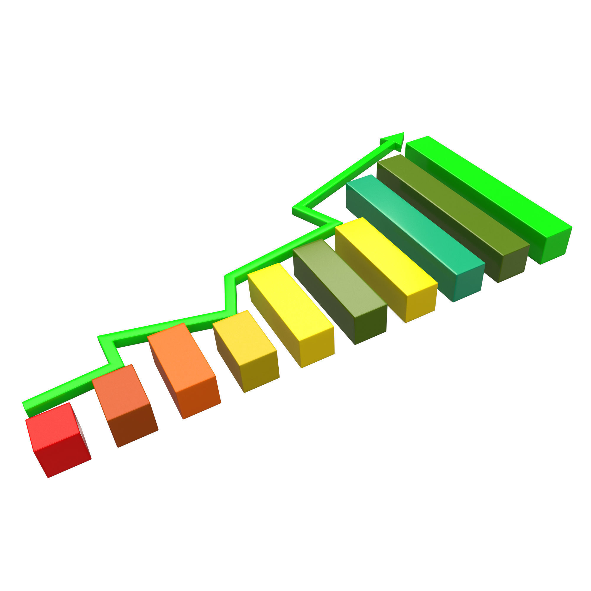 Graph Broken Up Low-poly 3D model_5