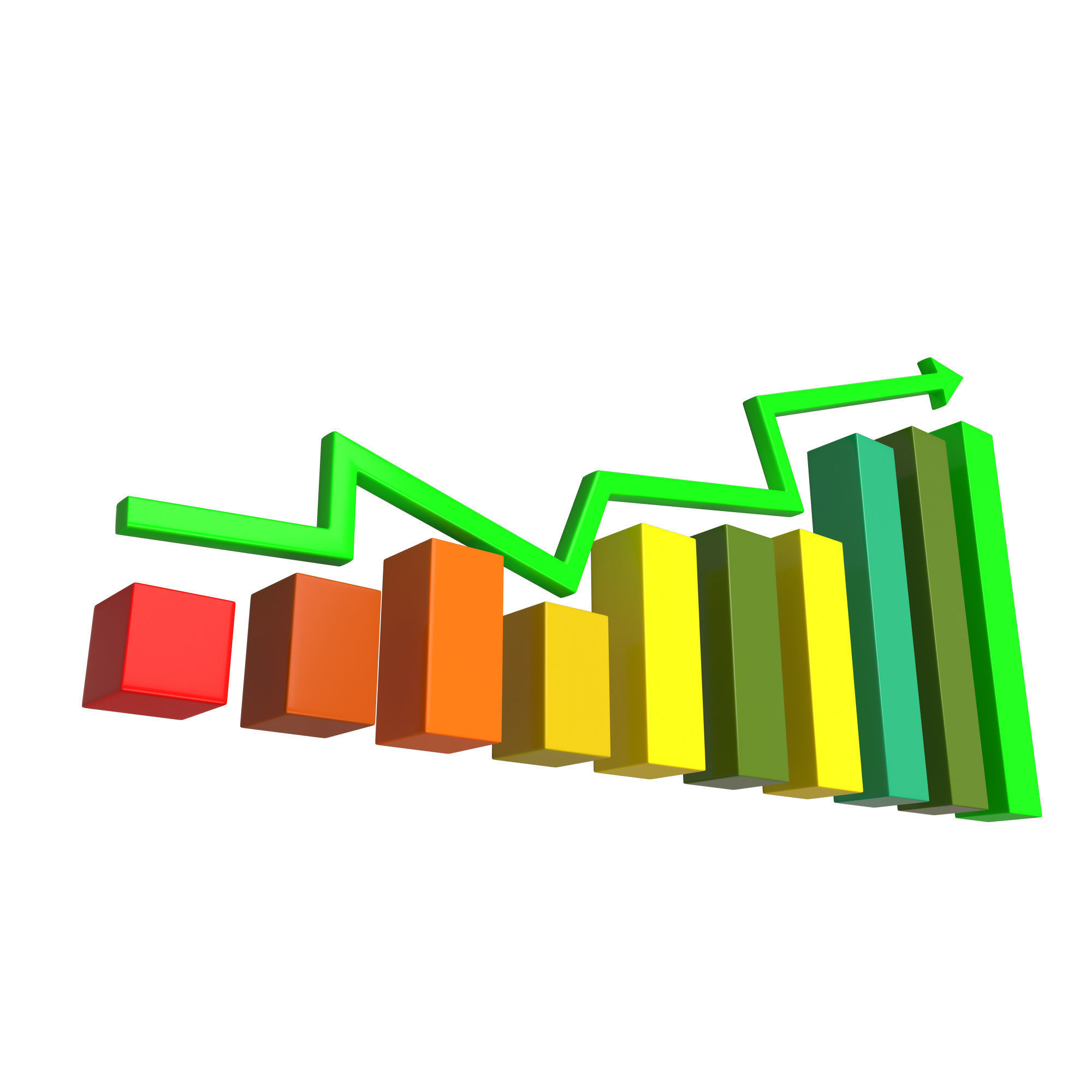 Graph Broken Up Low-poly 3D model_3