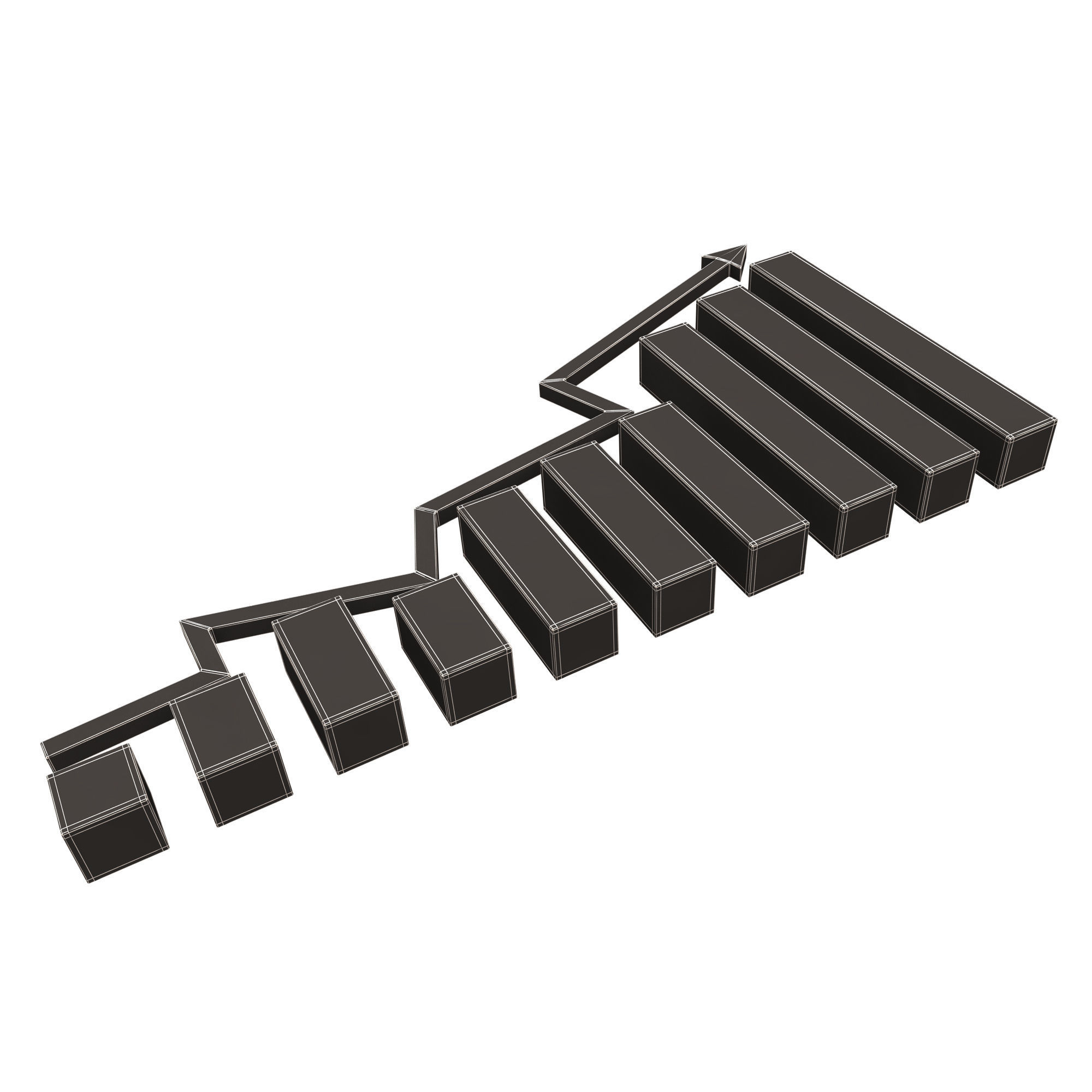 Graph Broken Up Low-poly 3D model_17