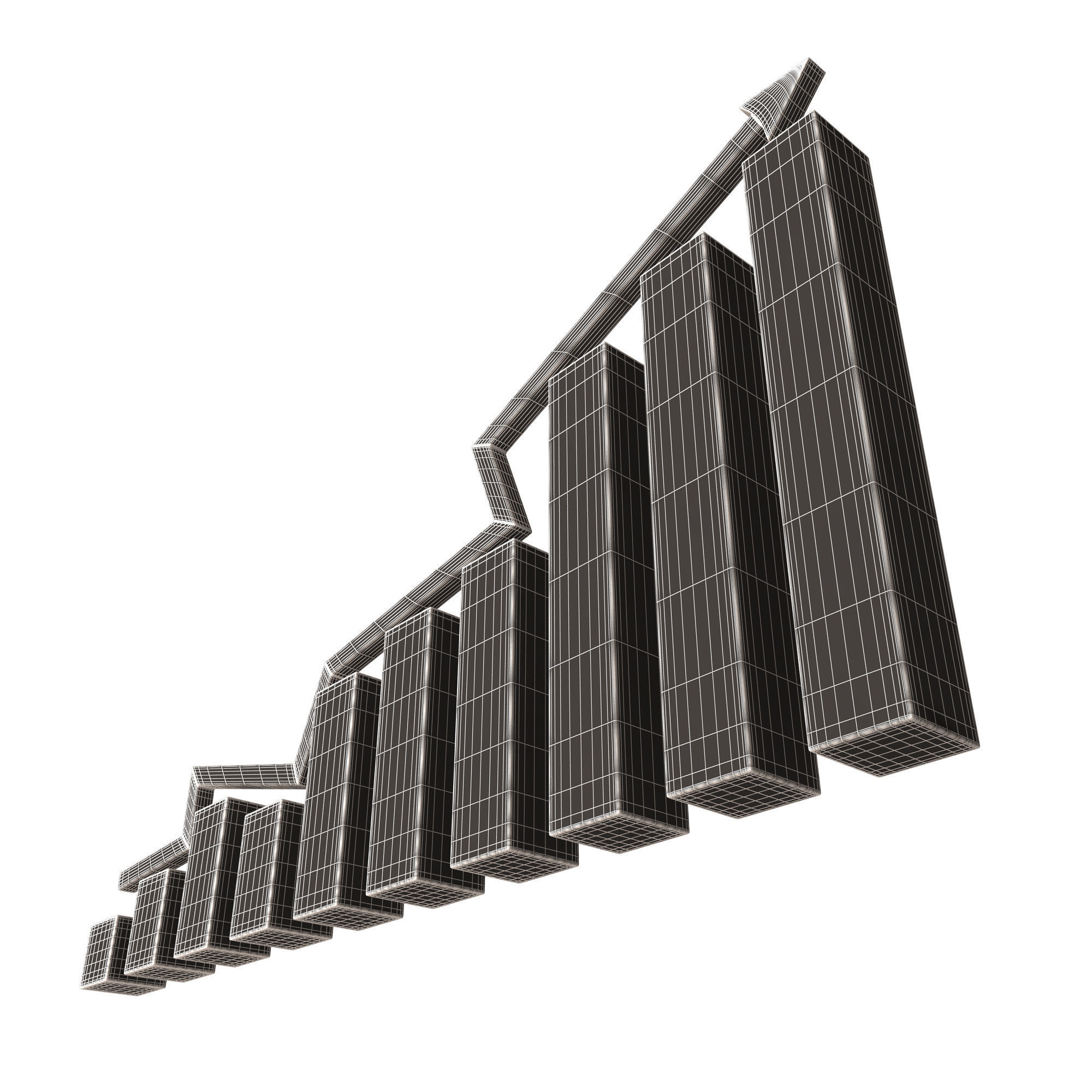 Graph Broken Up Low-poly 3D model_10