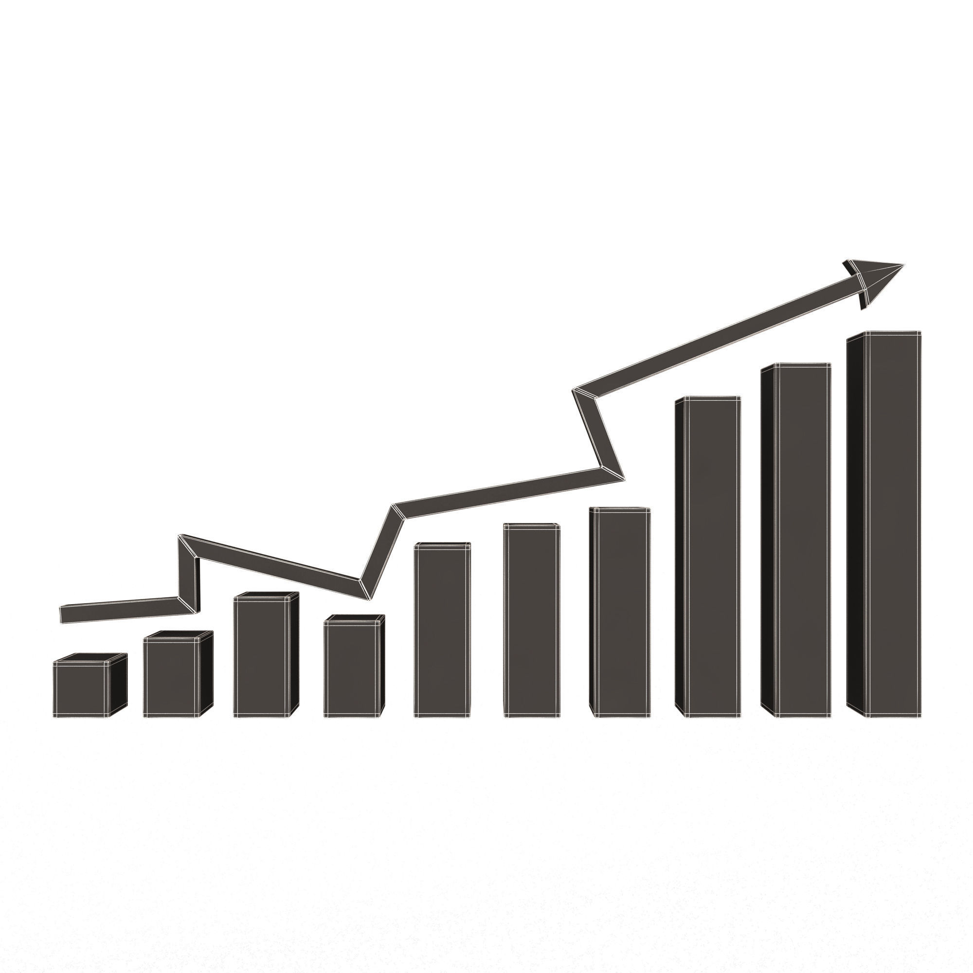 Graph Broken Up Low-poly 3D model_12