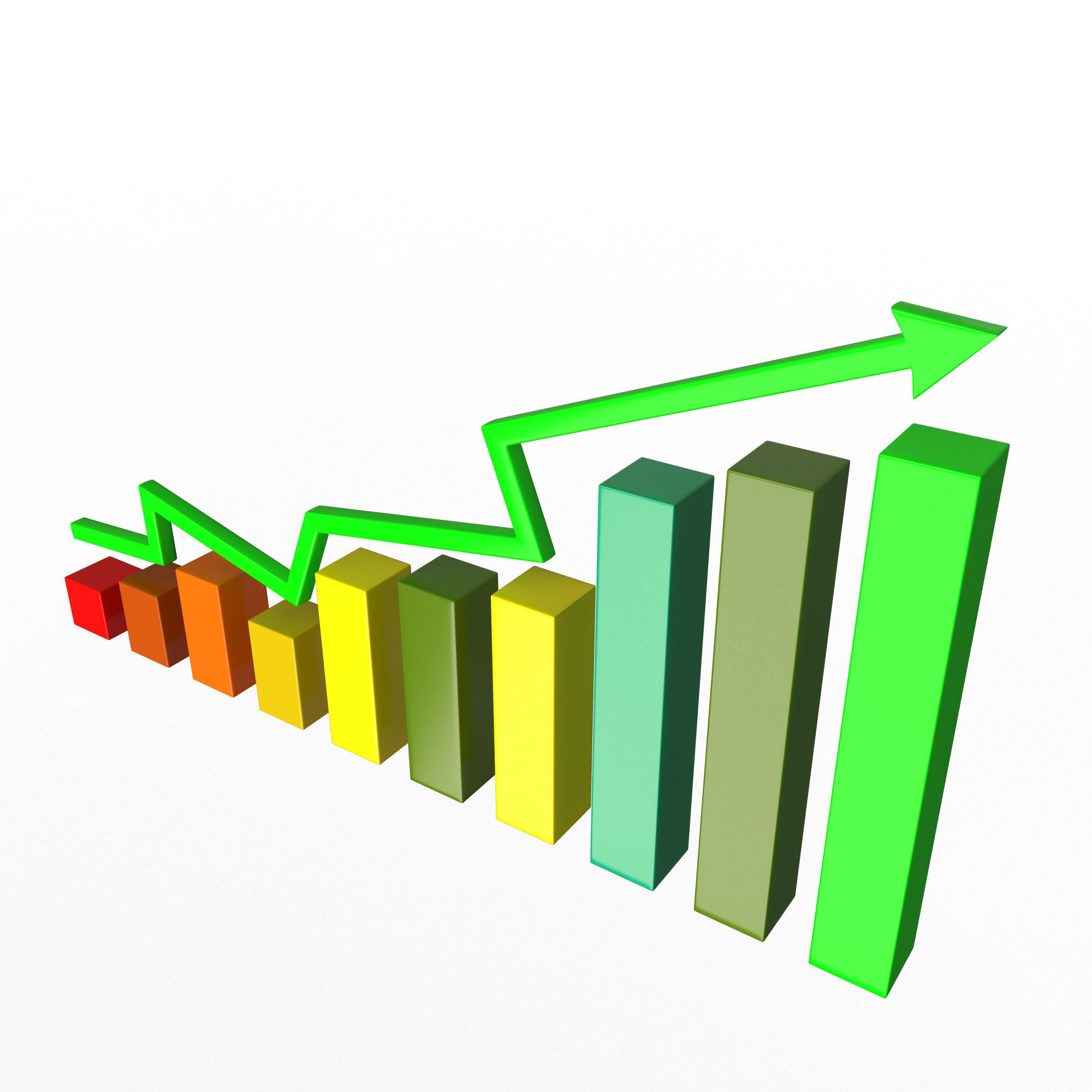 Graph Broken Up Low-poly 3D model_2