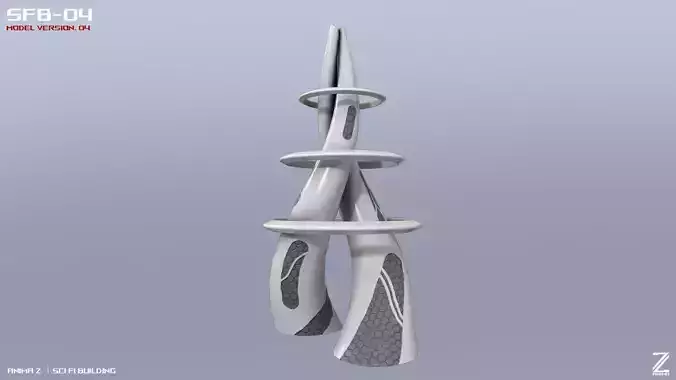 Scifi building Low-poly 3D model Scifi building Low-poly 3D model