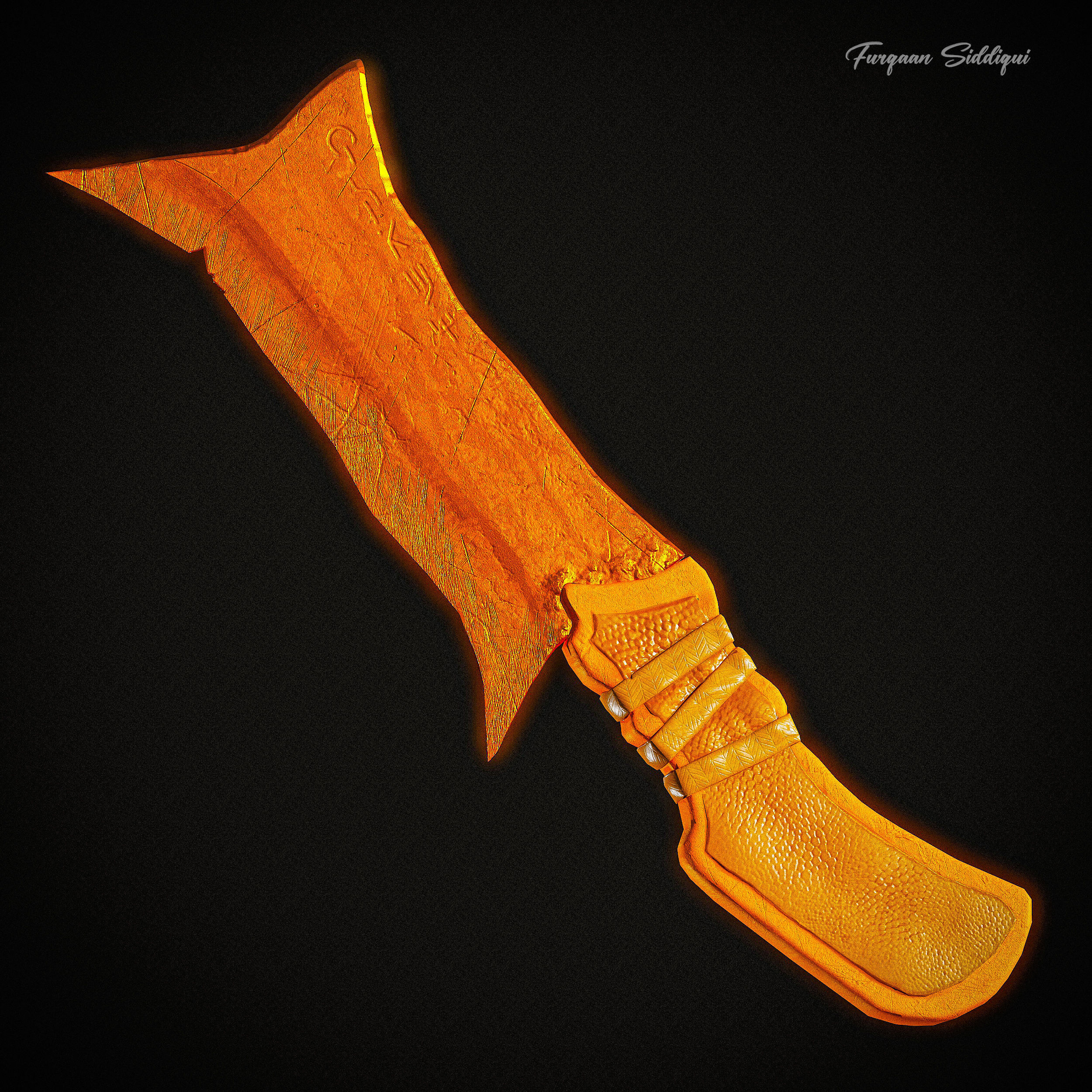 Detailed Dagger PBR Low-poly 3D model_2