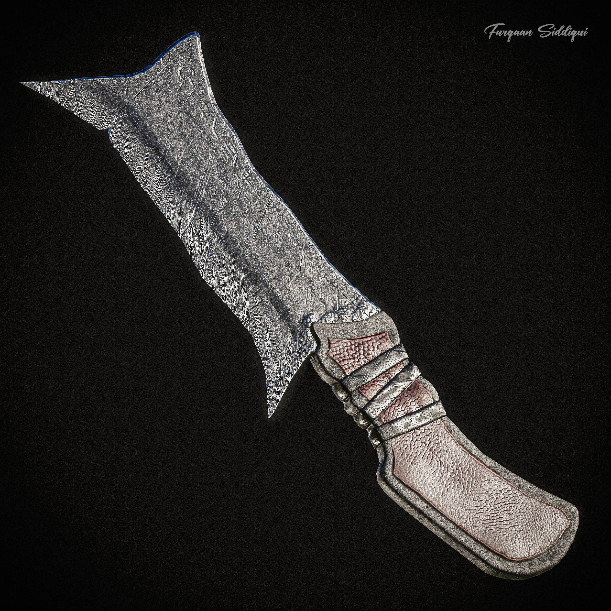 Detailed Dagger PBR Low-poly 3D model_3