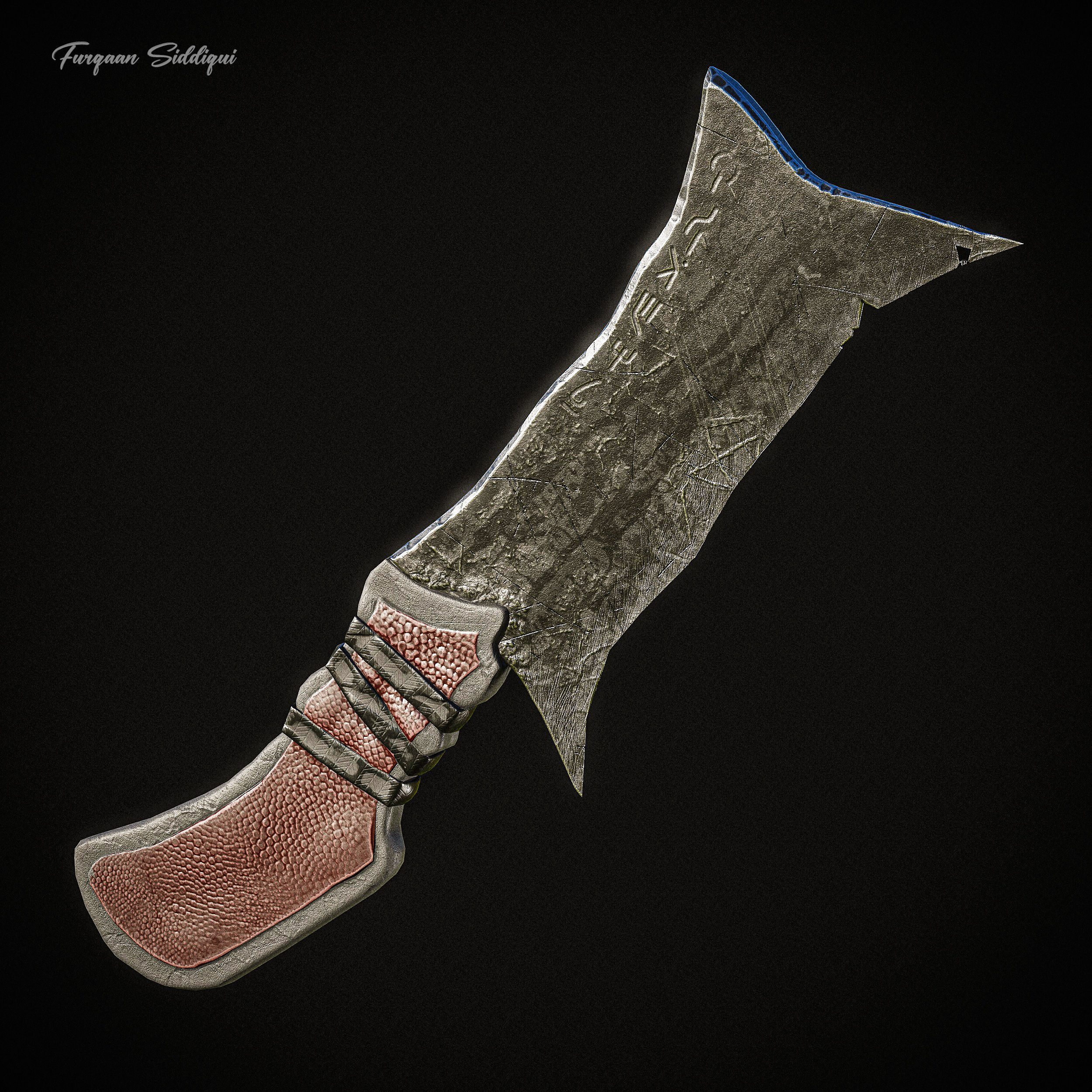 Detailed Dagger PBR Low-poly 3D model_4