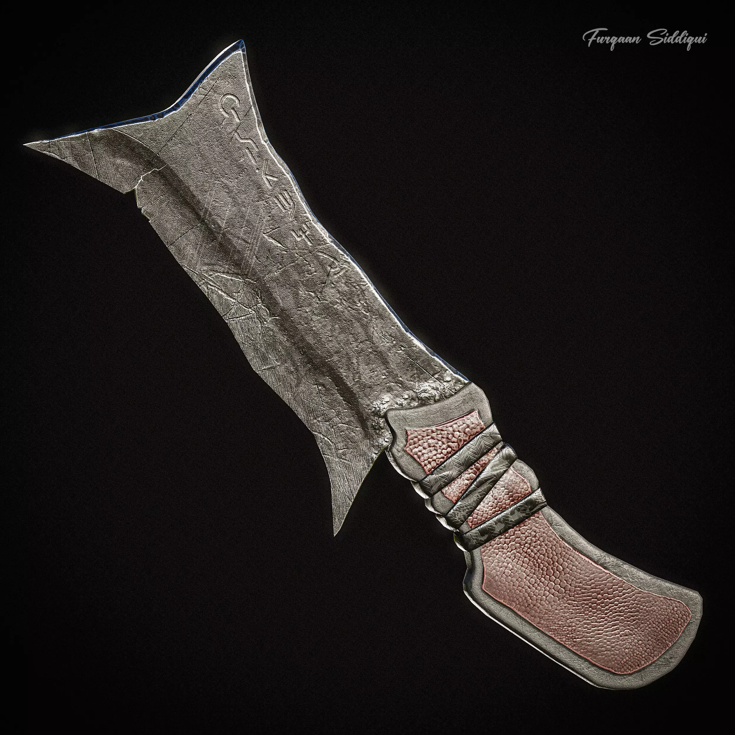 Detailed Dagger PBR Low-poly 3D model_0