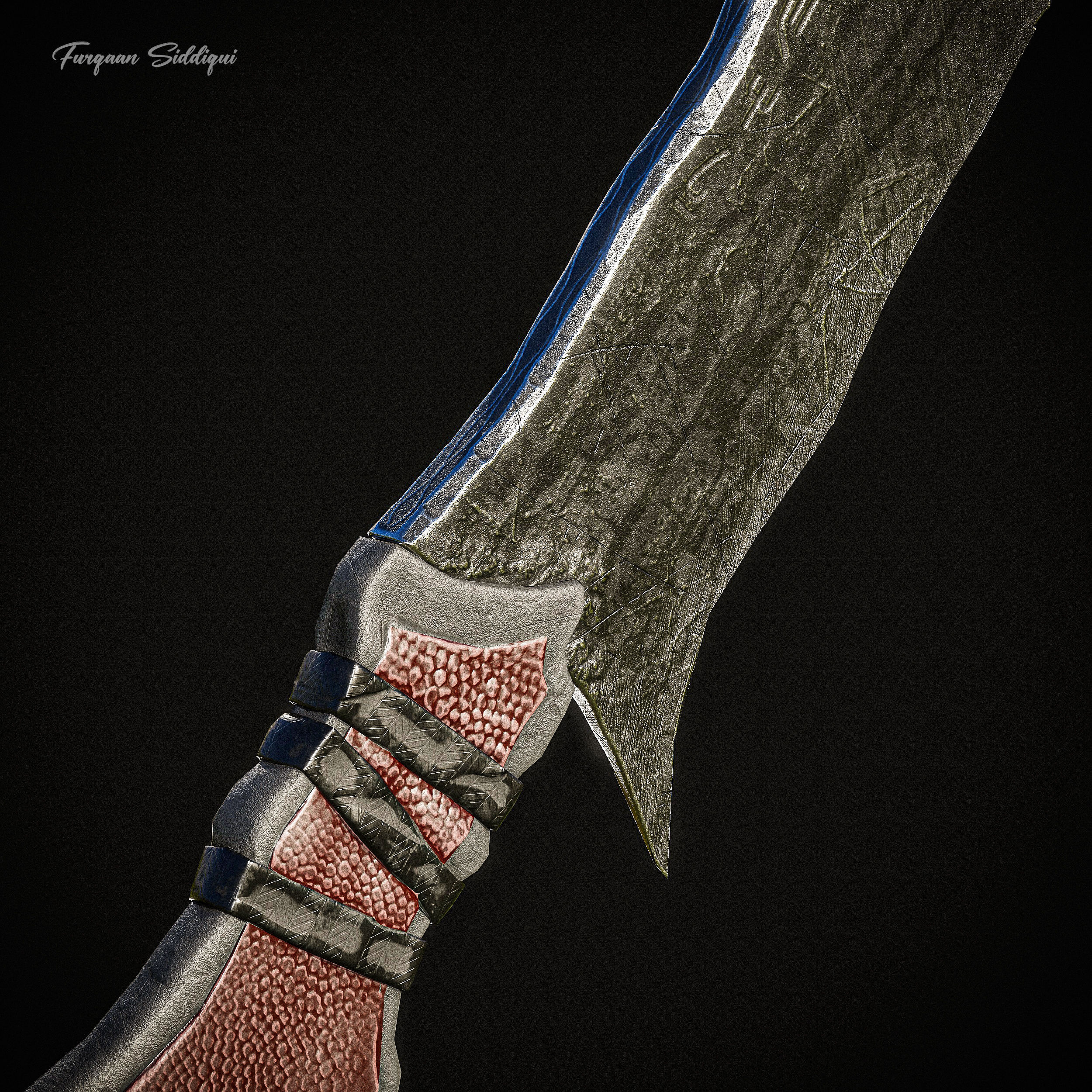 Detailed Dagger PBR Low-poly 3D model_8