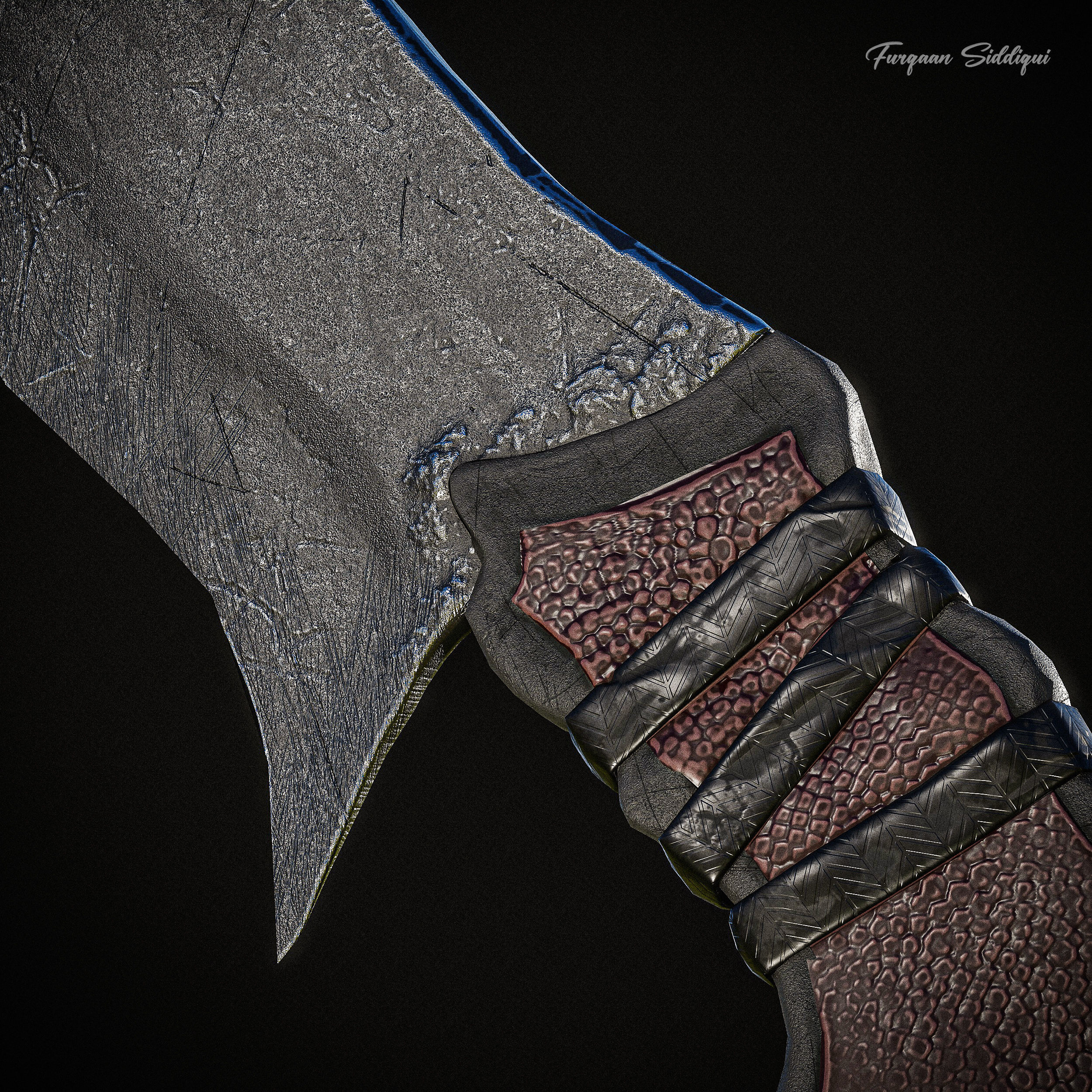 Detailed Dagger PBR Low-poly 3D model_5