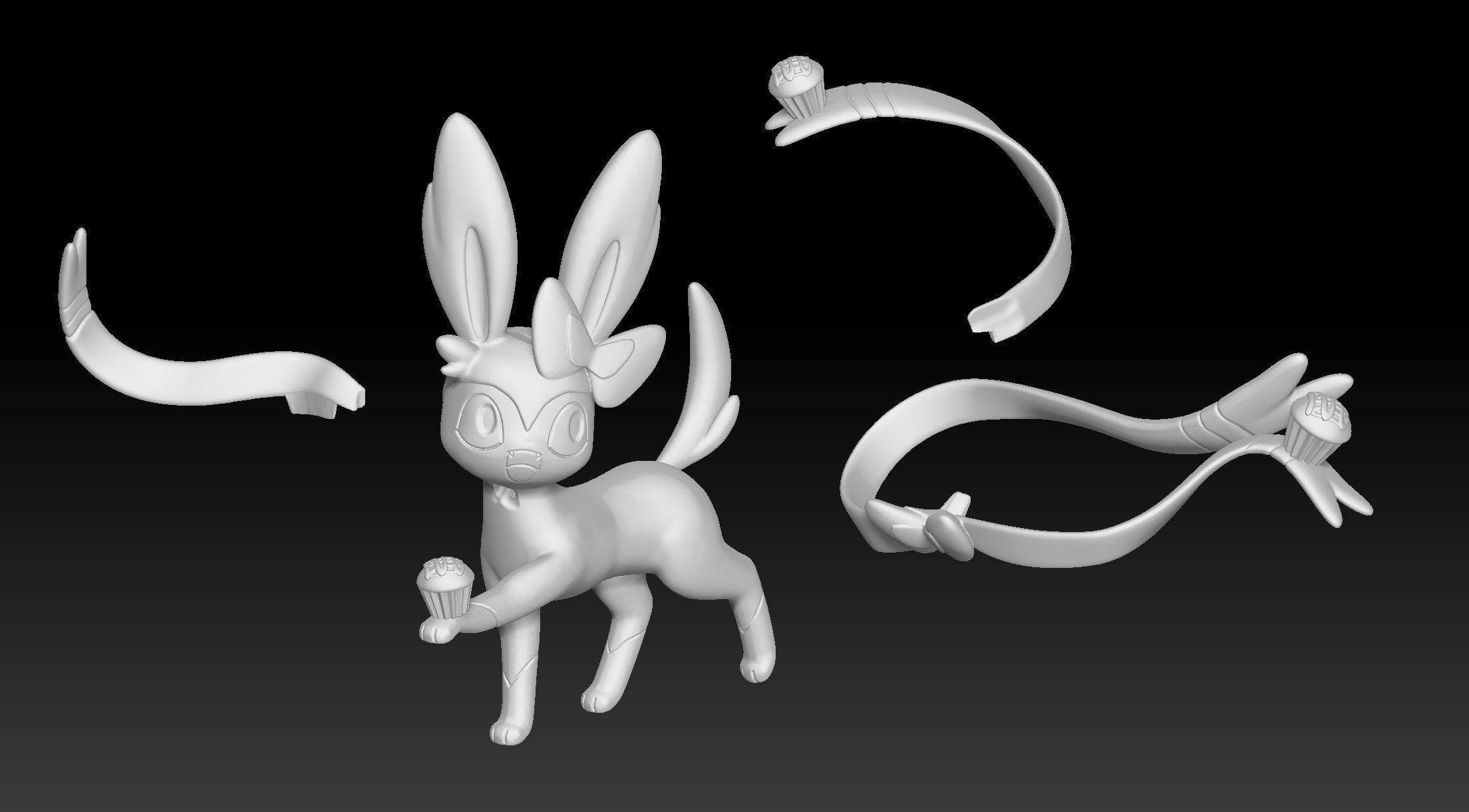 Pokemon Sylveon 3D model 3D printable | CGTrader
