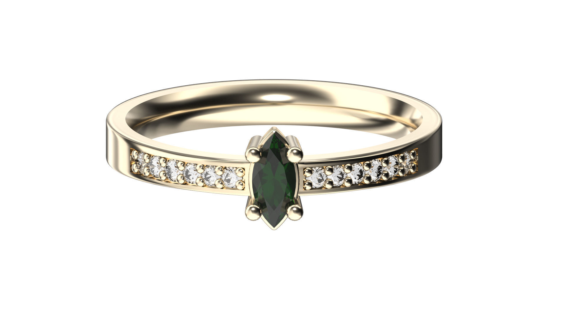 Marquise ring 3D print model_6