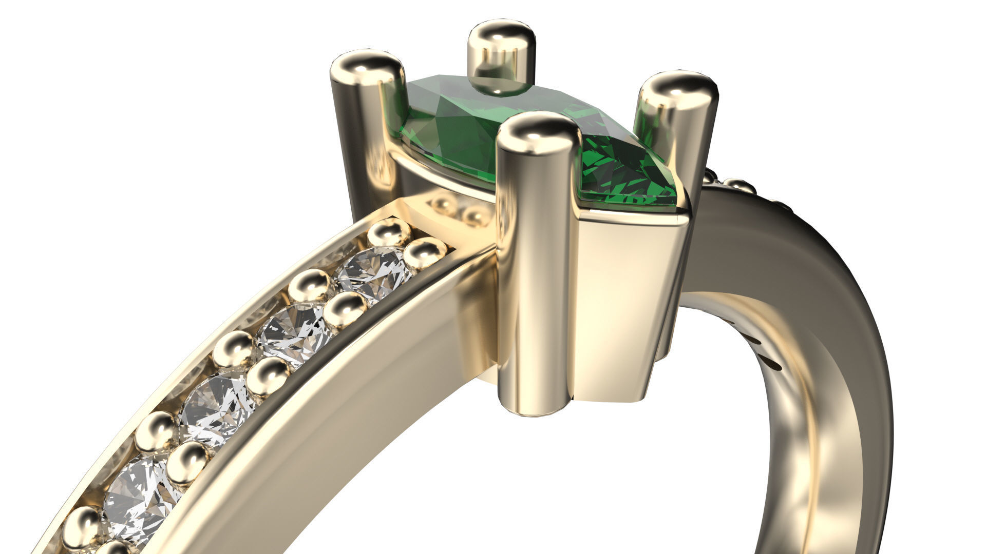 Marquise ring 3D print model_4