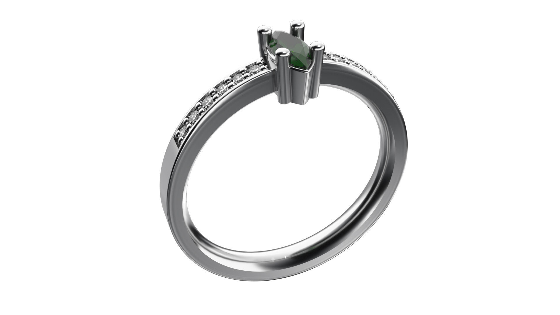 Marquise ring 3D print model_5