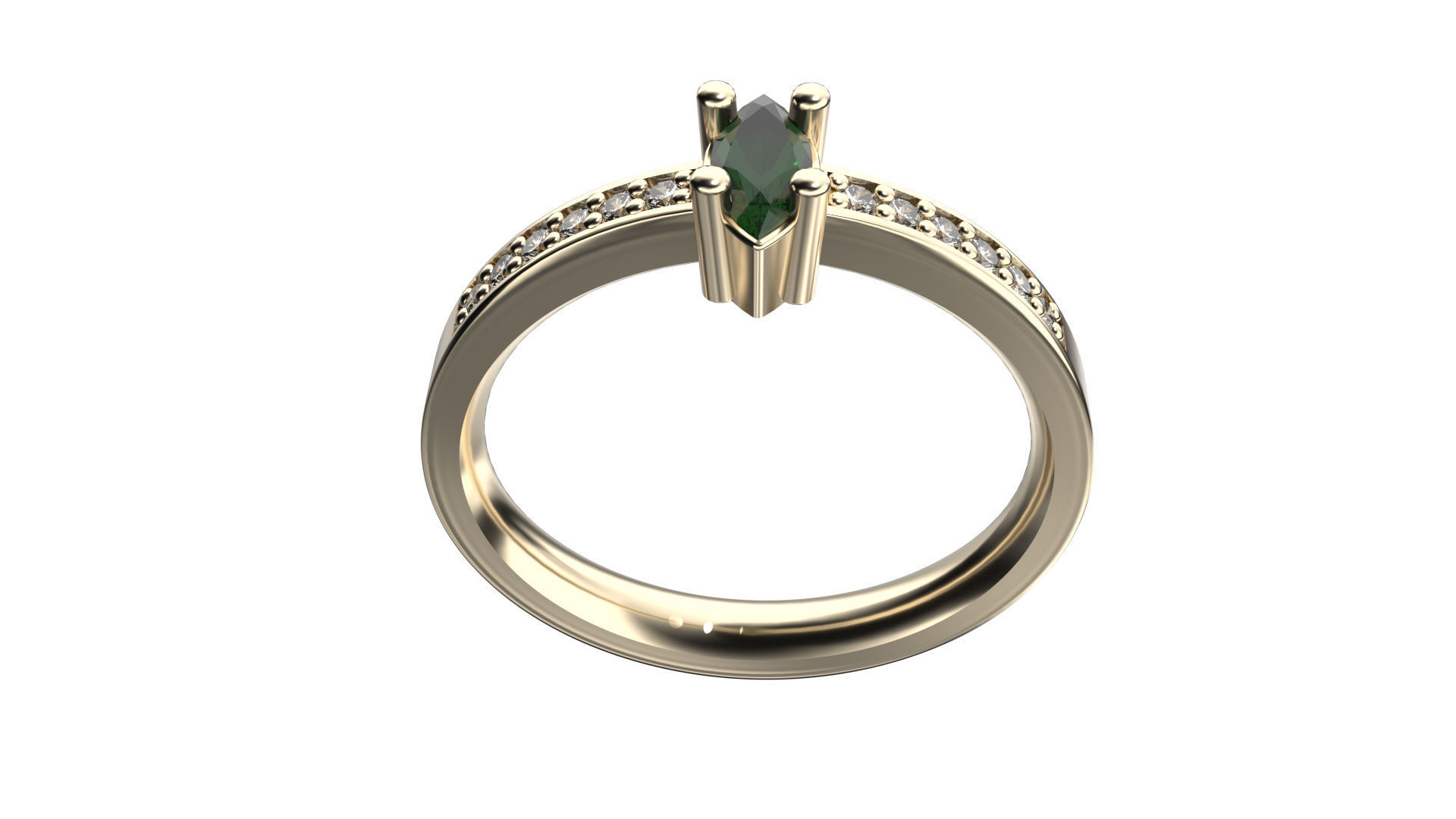 Marquise ring 3D print model_1