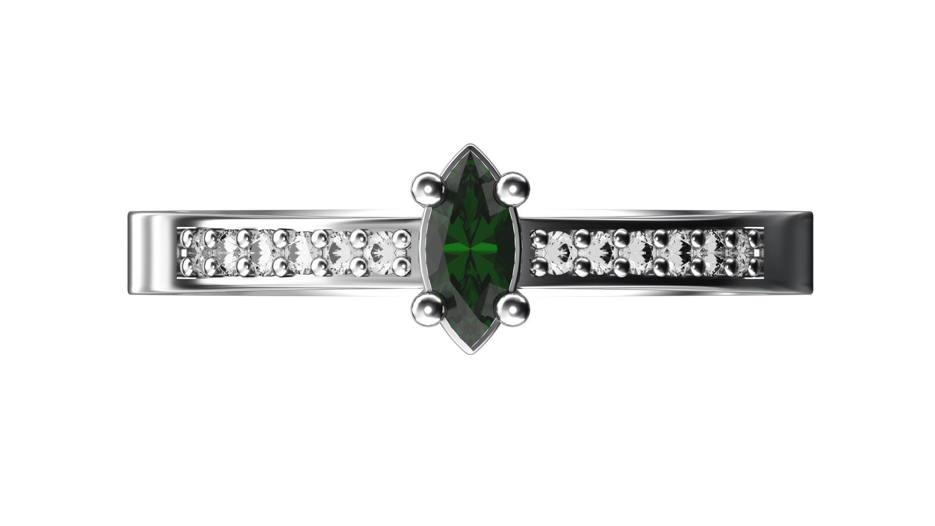 Marquise ring 3D print model_2