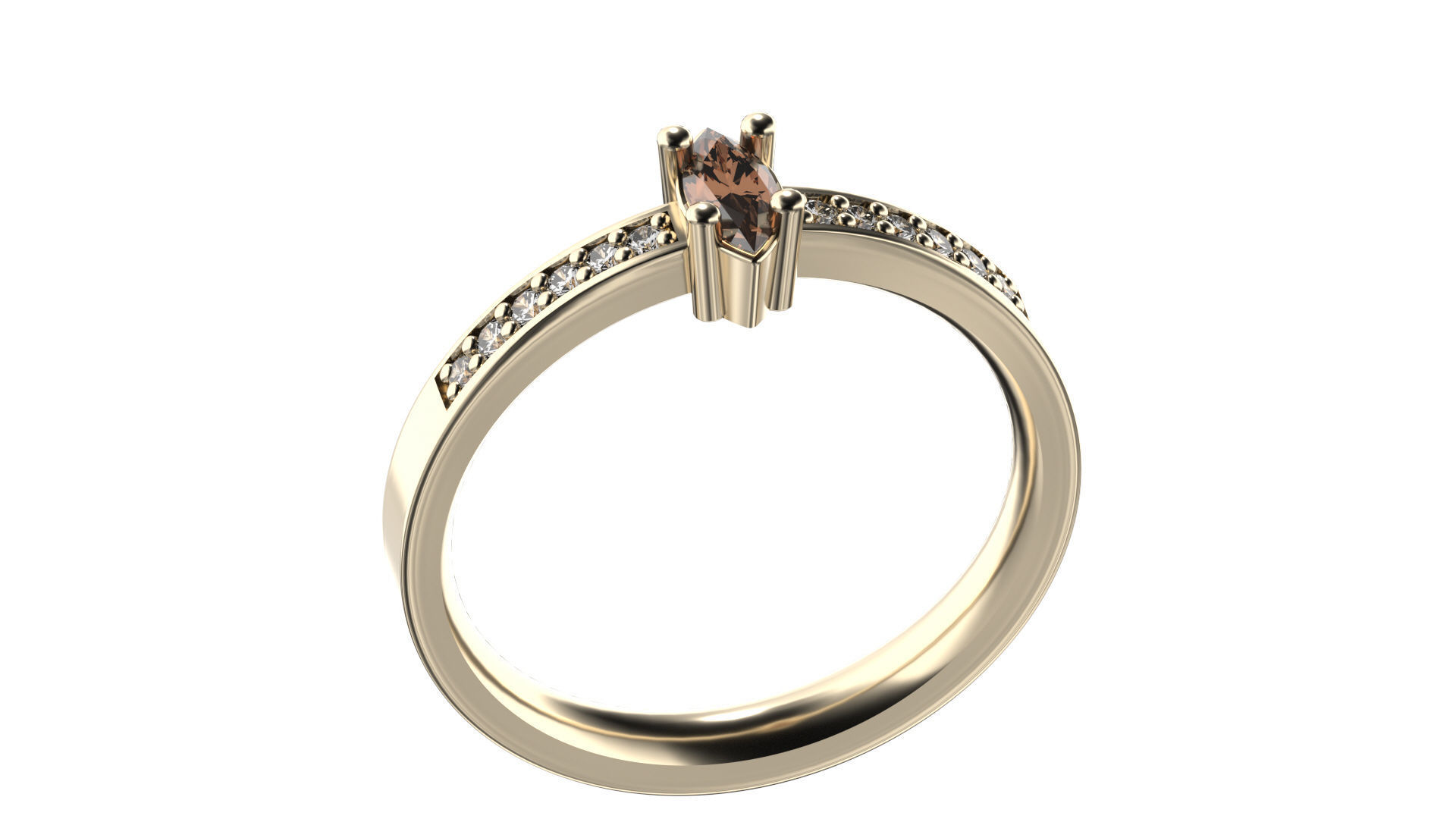 Marquise ring 3D print model_3