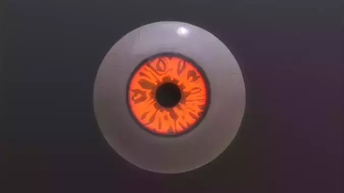 Brown-yellow-green Low-poly 3D model orange eye