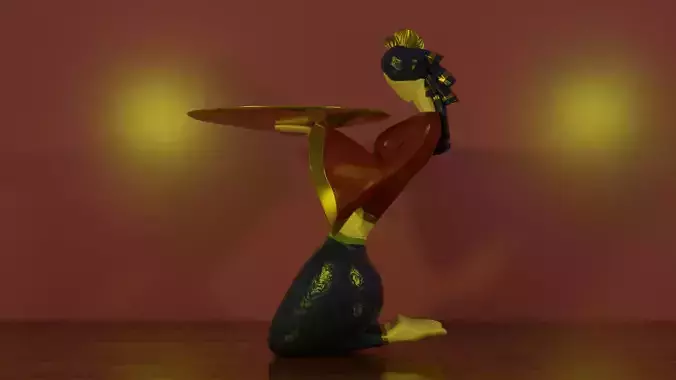 Showpiece Woman plate holder Low-poly 3D model