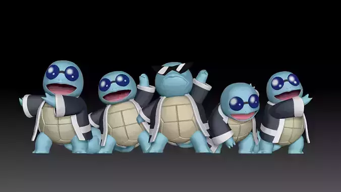 Pokemon Squirtle Squad 3D print model