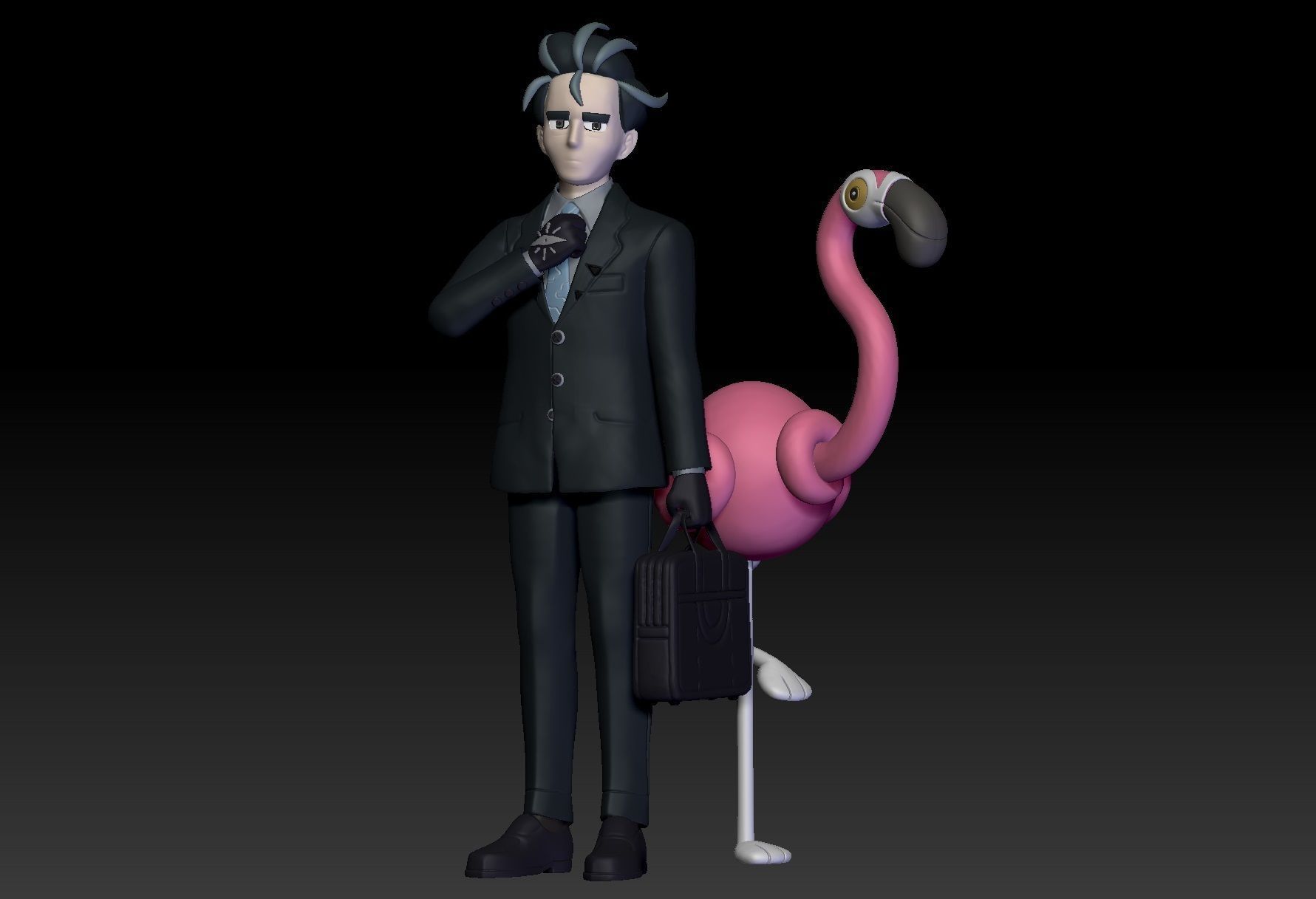 Pokemon Paldea Gym Leader Elite Four Larry 3D print model_2