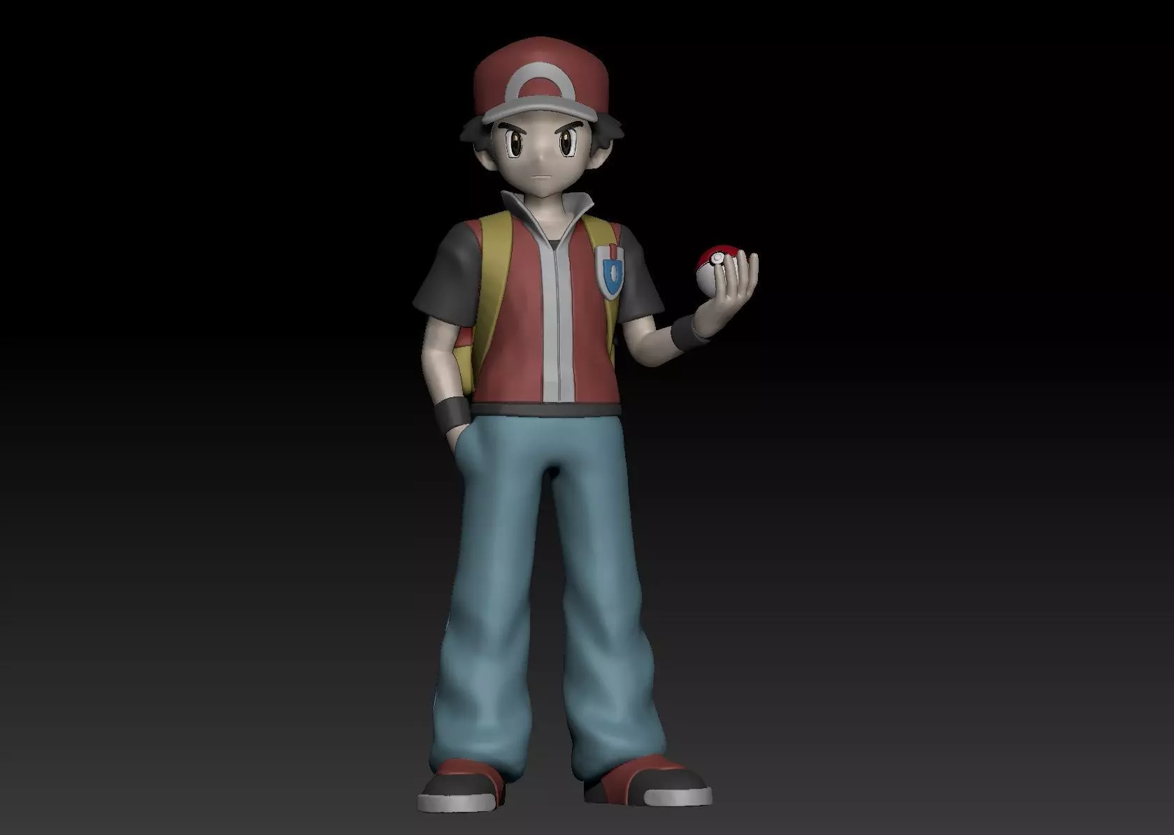 Pokemon Trainer Red 3D print model_0