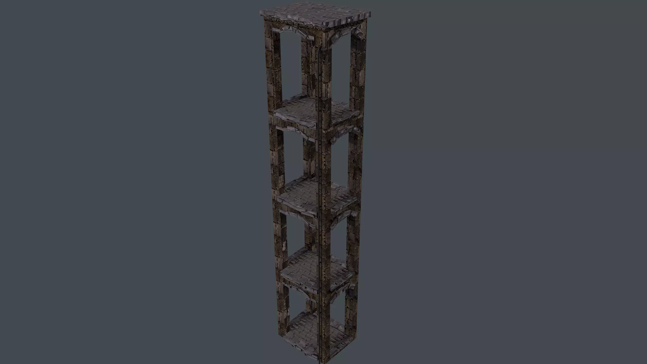 Watchtower tall wooden shelf Low-poly 3D model