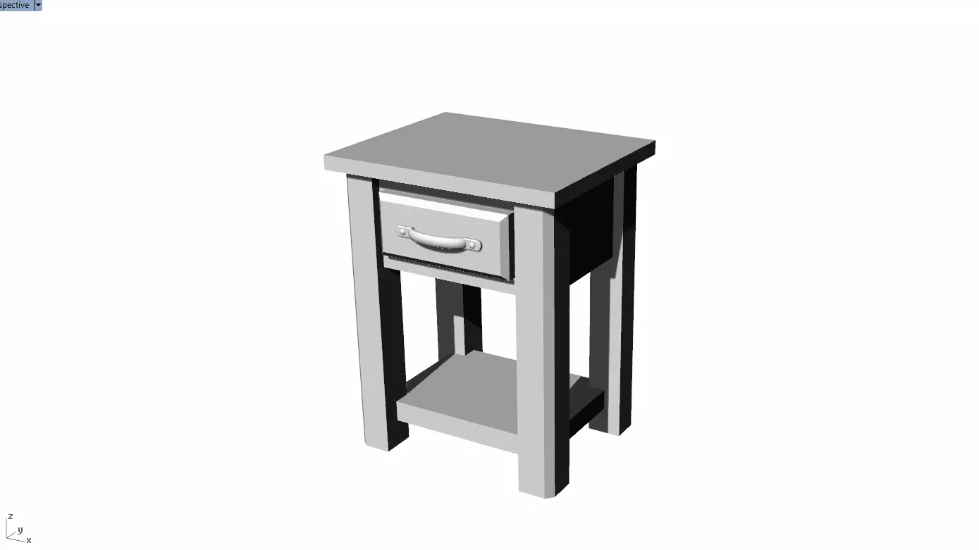 Dolls House Miniature Bedside Table 12th Scale 3D print model
