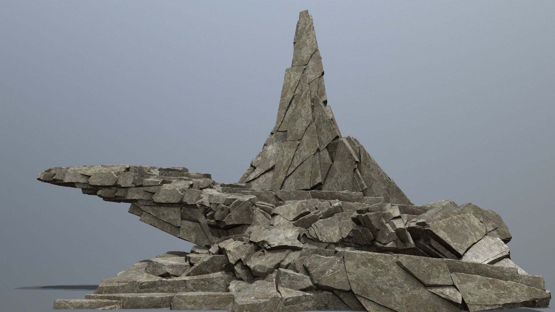cliff rocks Low-poly 3D model_16
