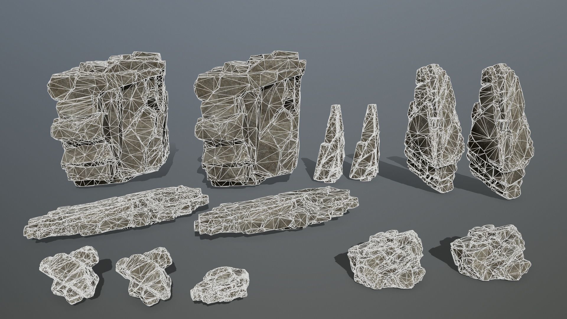 cliff rocks Low-poly 3D model_18
