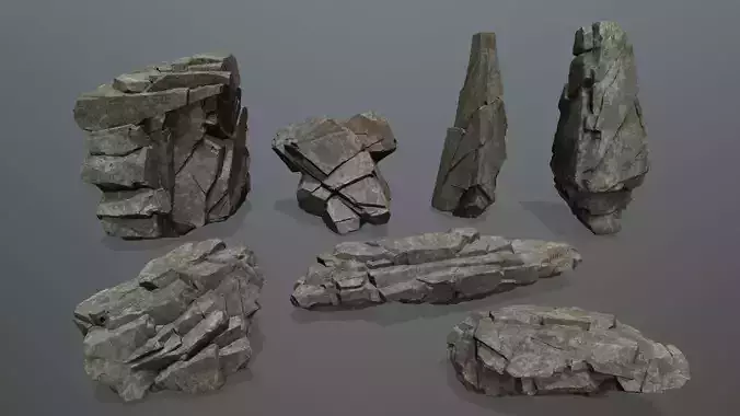 cliff rocks Low-poly 3D model