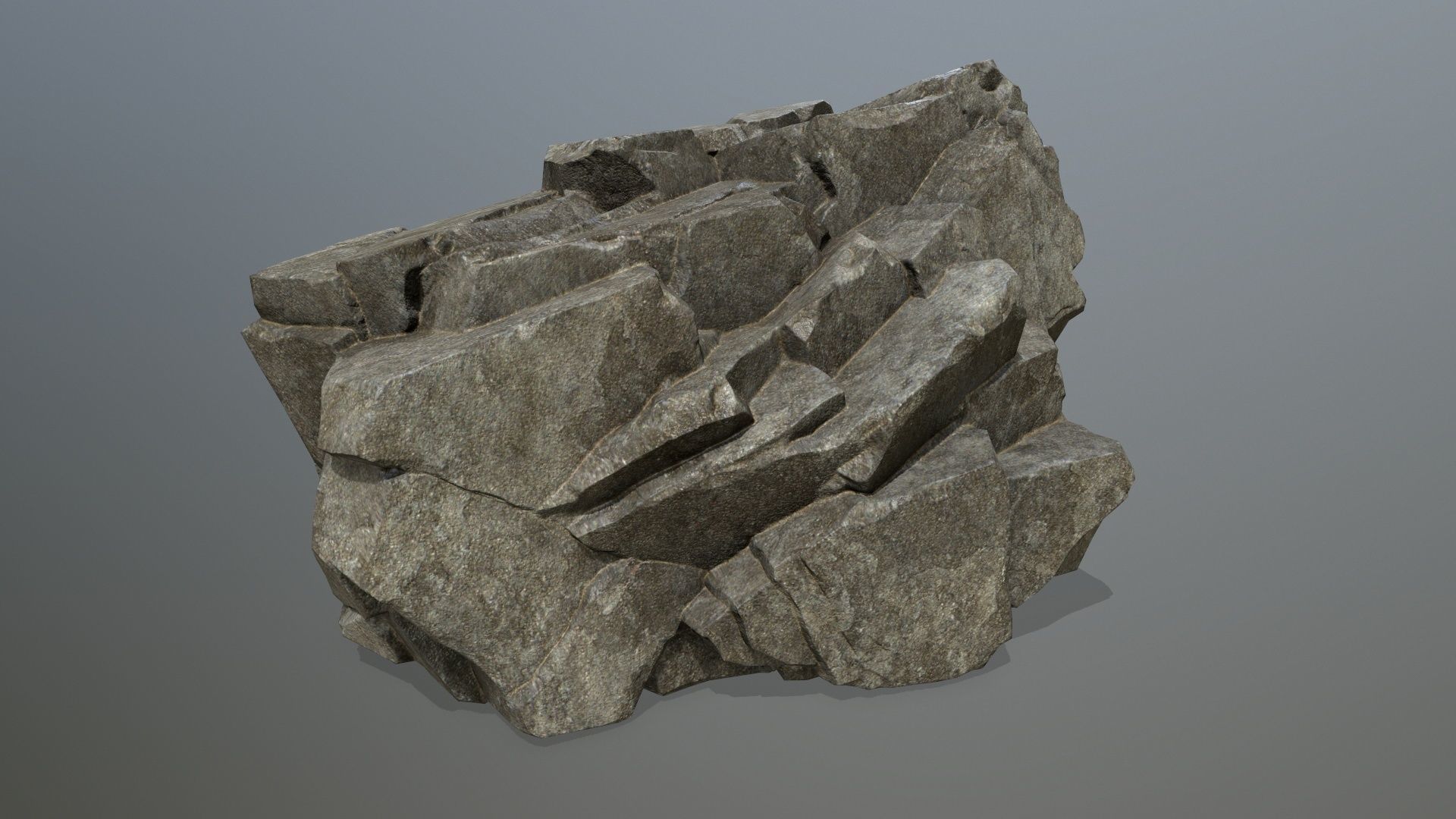 cliff rocks Low-poly 3D model_9