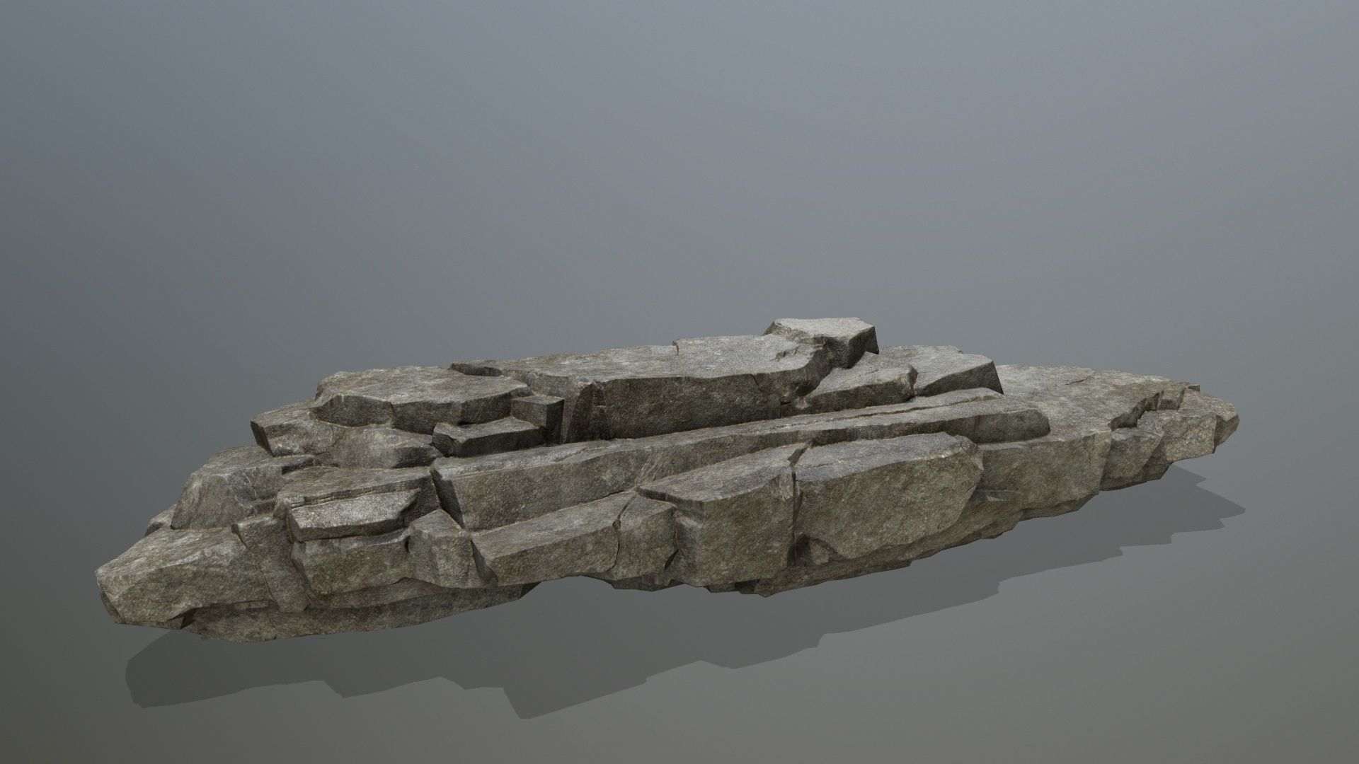 cliff rocks Low-poly 3D model_8