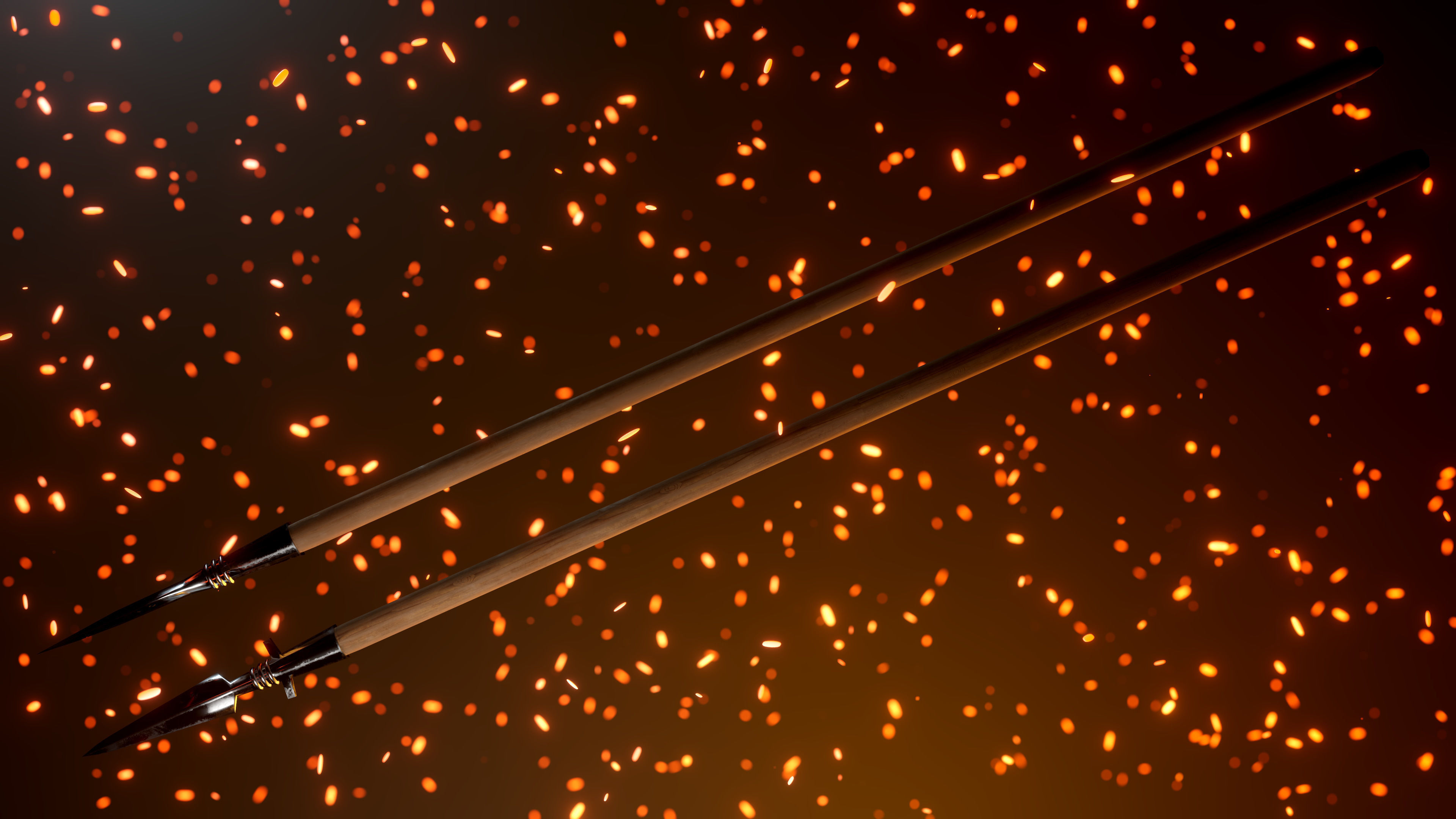 Medieval Spear Low-poly 3D model_4