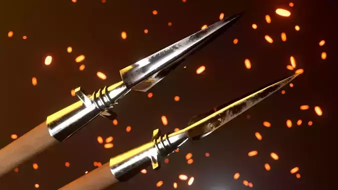 Medieval Spear Low-poly 3D model