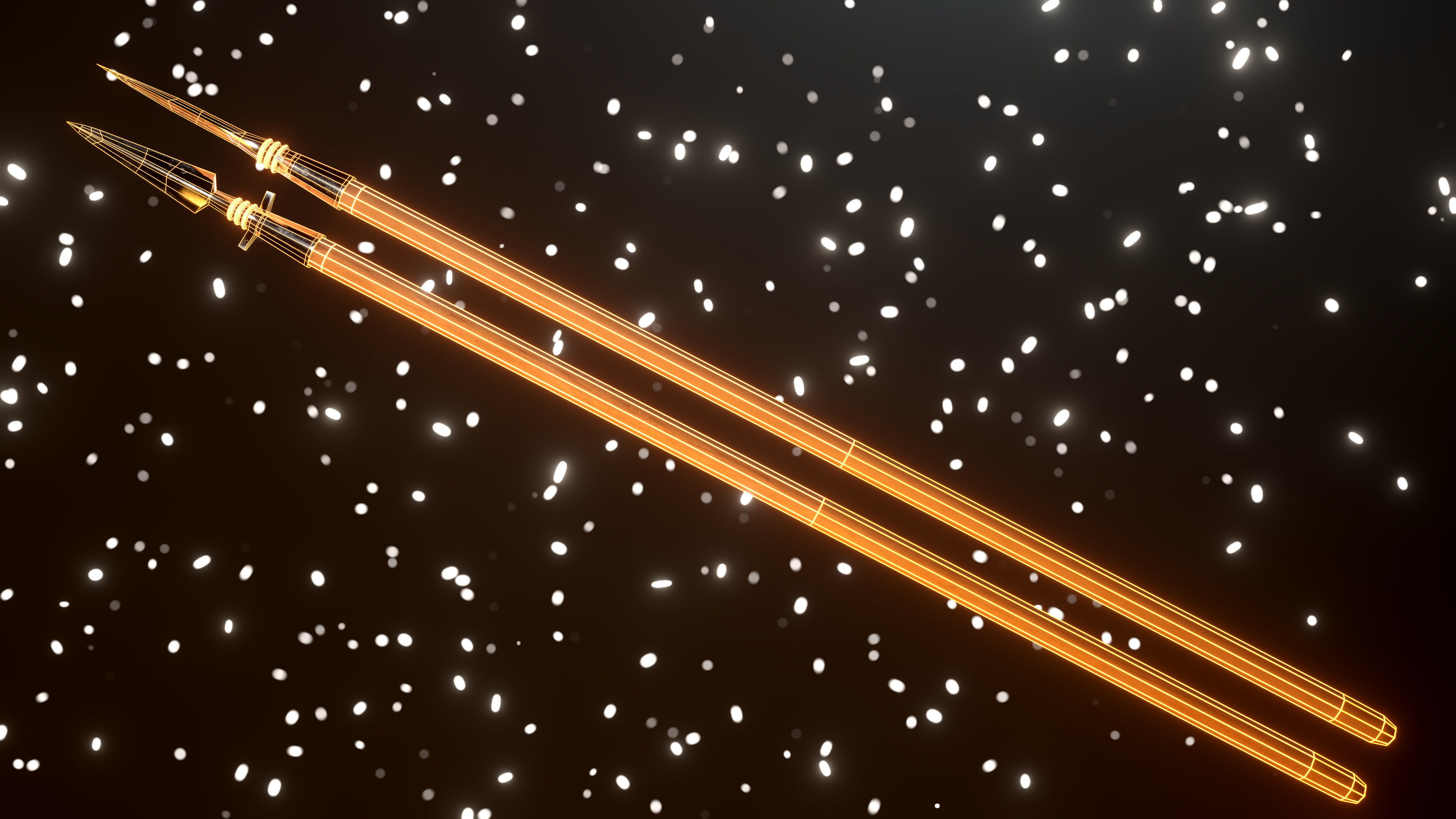 Medieval Spear Low-poly 3D model_6