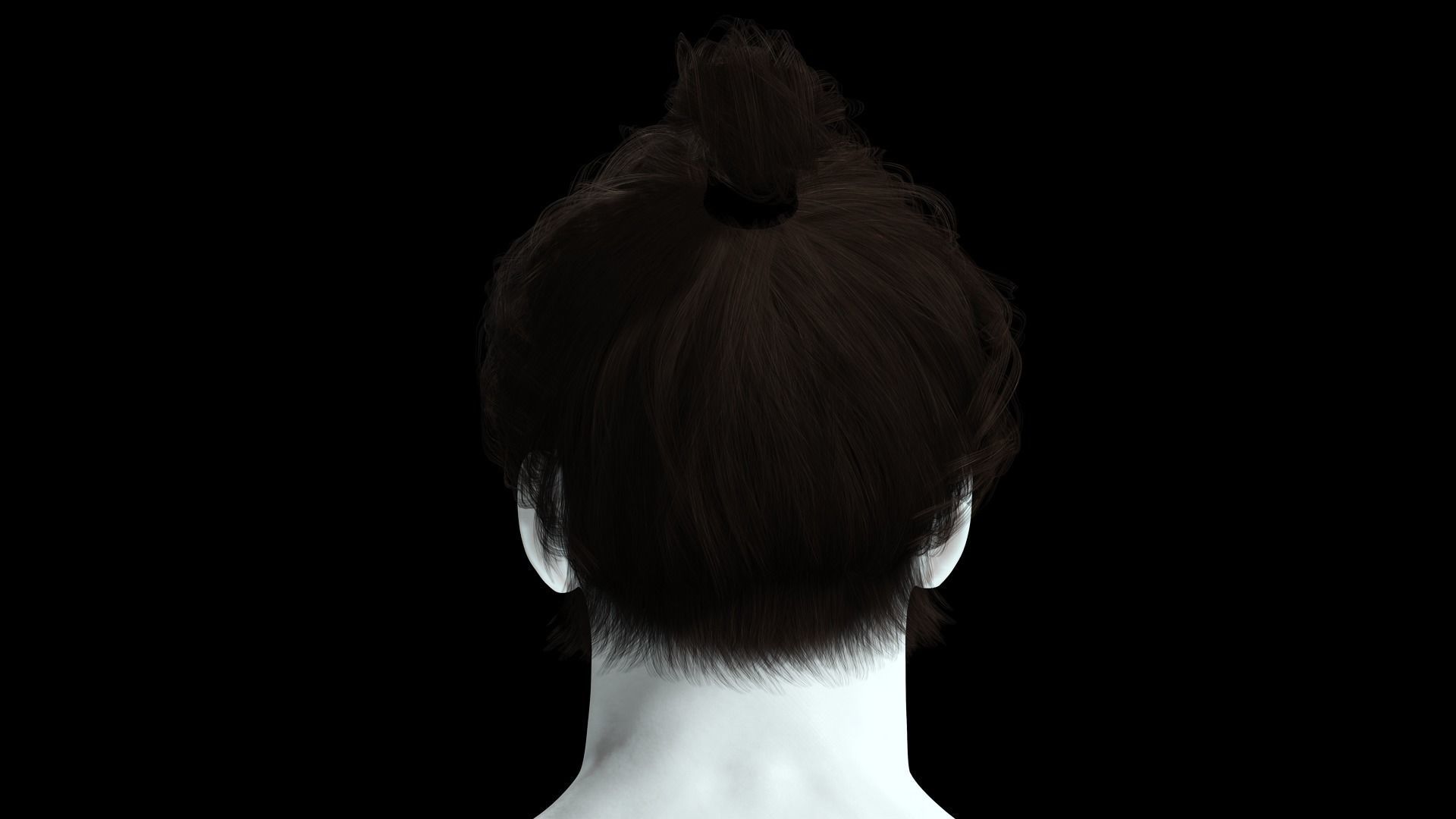 Realistic Hair Beard brows mustache low poly  Low-poly 3D model_6